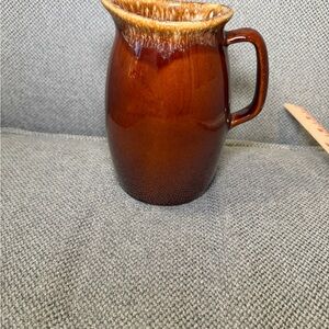 vintage Hull Pottery brown drip glaze pitcher made in USA oven proof